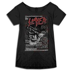 Official SLAYER Womens Rock Palace Thrash Metal Tee Top XL NEW